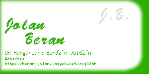 jolan beran business card